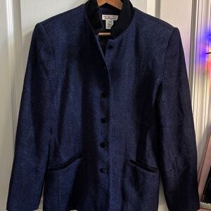 Talbots Navy Herringbone Blazer